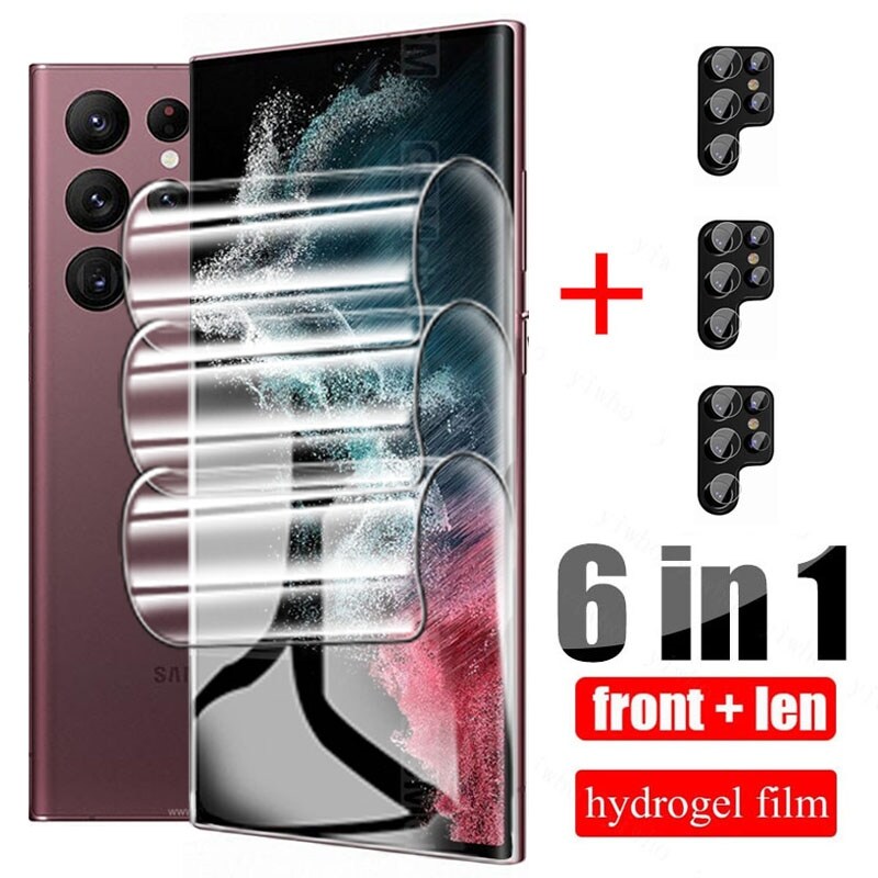 Miếng dán hydrogel cho samsung galaxy s21 ultra plus s22 fe kính bảo vệ s22 ultra plus 72 a52 a32 5g bảo vệ màn hình ống kính máy ảnh