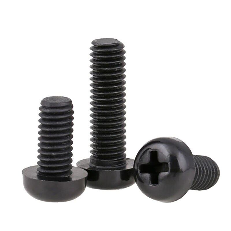 M2 M3 M4 M5 M6 đen đầu tròn Nylon Vít đầu hình Chảo Phillips vít nhựa Vít đầu tròn nhựa