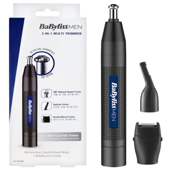 babyliss men e652e nose and ear trimmer with eyebrow attachment