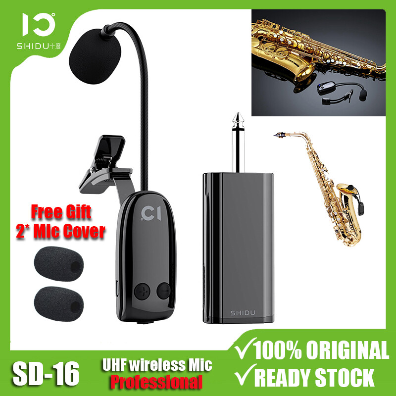 SHIDU U16 UHF ไร้สายโอคาริน่าแซ็กโซโฟนไมโครโฟนตัวรับสัญญาณคลิปถอดได้ Universal สำหรับลำโพงระดับมืออาชีพ Orchestra ทรัมเป็ต HiFi โทรโข่งเครื่องขยายเสียงคอนเดนเซอร์ Mini Mic ราคา 2,154 บาท*ส่งฟรี