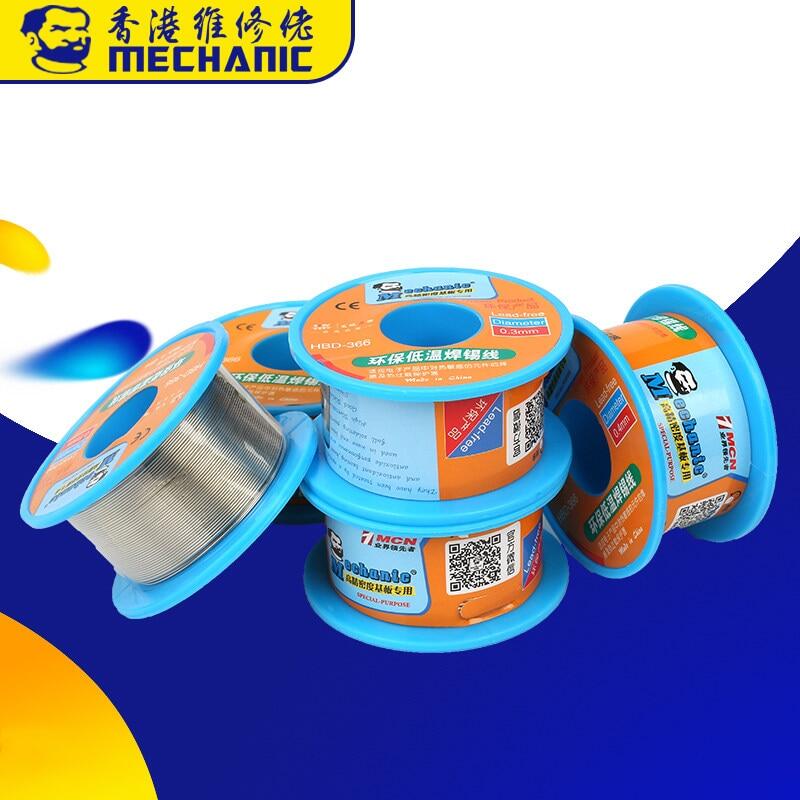 Mechanic dây thiếc hàn không chì 0.3/0.4/0.5/0.6/0.8mm dây hàn sn42/bi58 40g cuộn dây hàn không chì