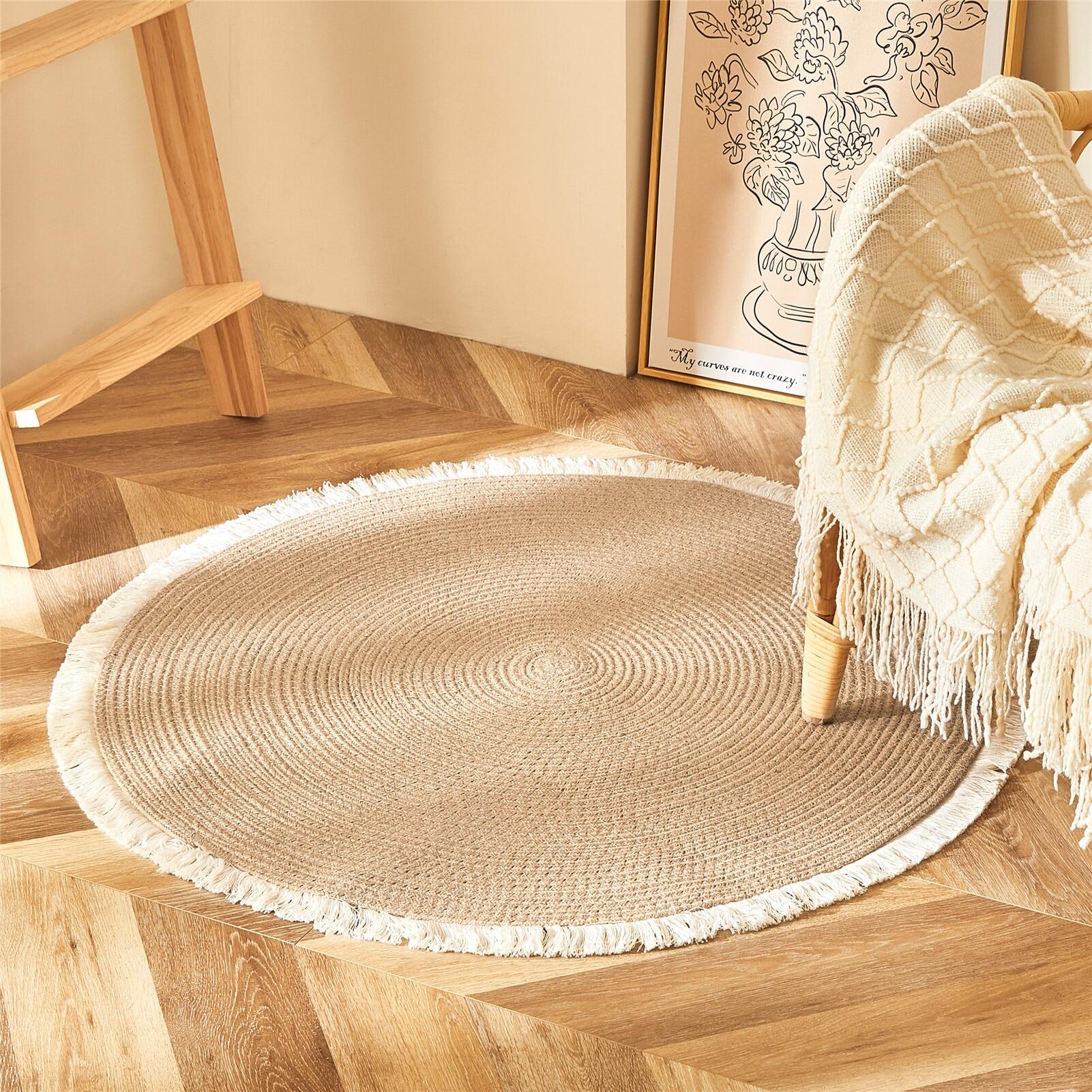 [T CP2]Xung quanh Woven Rups, Thảm thực phẩm Rattan Với thiết bị cho phòng ngủ Phòng khách Đồ trang trí Đồ trang trí Đồ trang trí Đồ trang trí