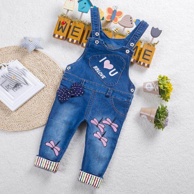 Girls blue hot sale jean overalls