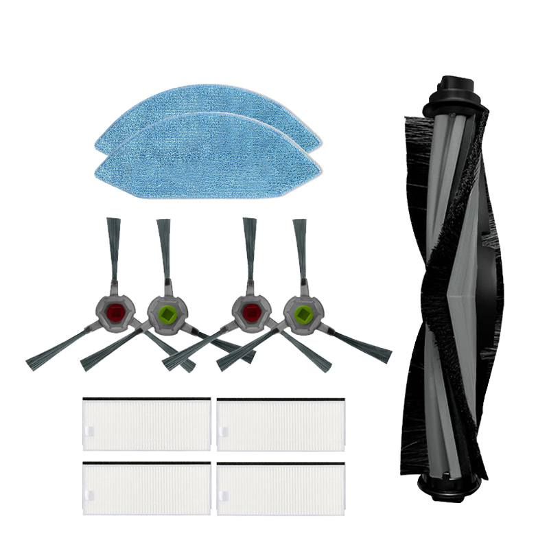 Bàn chải con lăn bàn chải bên vải lau nhà bộ lọc cho robot hút bụi quét ecovacs deebot ozmo u2/u2 pro/dgn22 vải lau phụ tùng thay thế