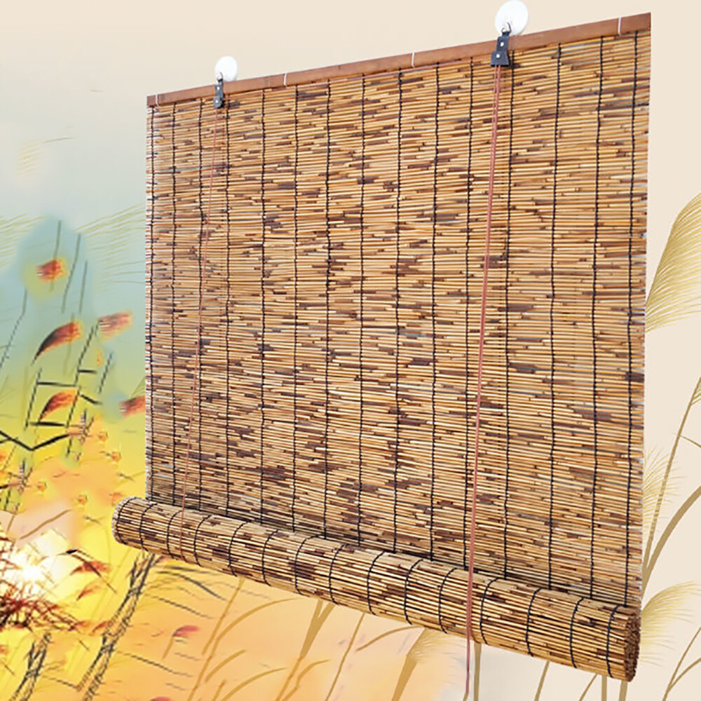 Rèm Sậy Rèm Sậy Chống Nắng Bằng Gỗ Màn Sậy Rèm Tre Che Nắng Rèm Cuốn Rèm Cửa Rèm Cỏ Rèm Che Nắng Ban Công Nhà Kính Cắm Trại Ngoài Trời Bằng Tre Cổ Điển Điều Chỉnh Được