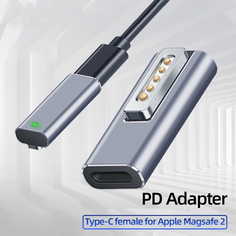 Bộ Chuyển Đổi Từ Tính Sạc Nhanh USB C PD 60W Phích Cắm Kết Nối Type C Cho Apple Magsafe 2 MacBook Pro Air Bộ Chuyển Đổi