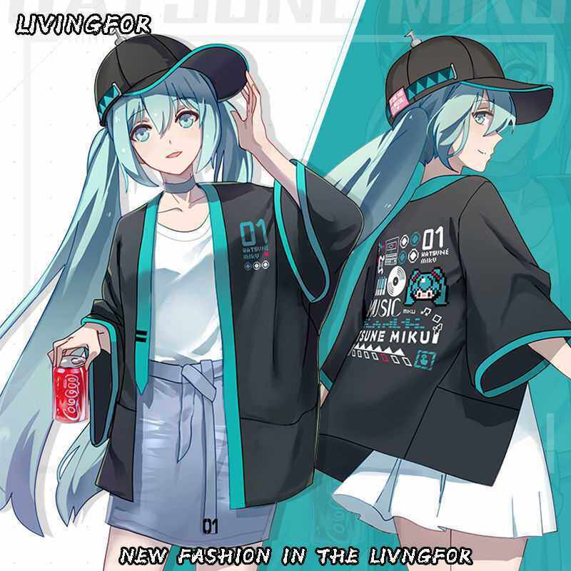 Áo Choàng Hatsune Miku, Trang Phục Hóa Trang Anime Vocaloid Miku Áo Thun Nam Màu Xanh Dương, Áo Thun Nam Thương Hiệu Năng Động Áo Choàng Tắm Thời Trang Giản Dị Áo Choàng Đồ Ngủ