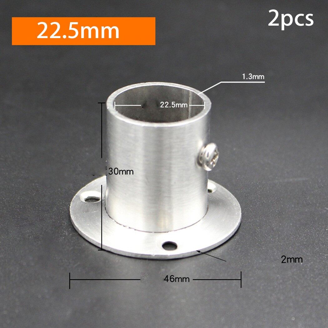 2X Giá Đỡ Mặt Bích Thanh Treo Tủ Quần Áo Bằng Thép Không Gỉ 19.5-26Mm, Khung Lắp Cho Tủ Quần Áo