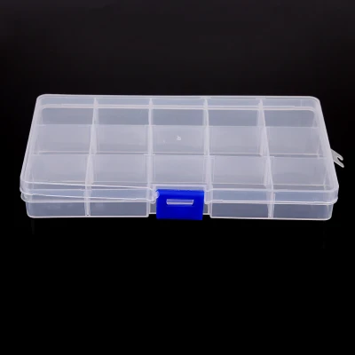 15 Slots Plastic Storage Jewelry Box Rectangle Case Compartment Adjustable Container For Beads Organizer Earring Box Gift Boxes 1Pc (4)