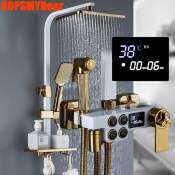 White Gold Digital Display Shower System by Brand Name