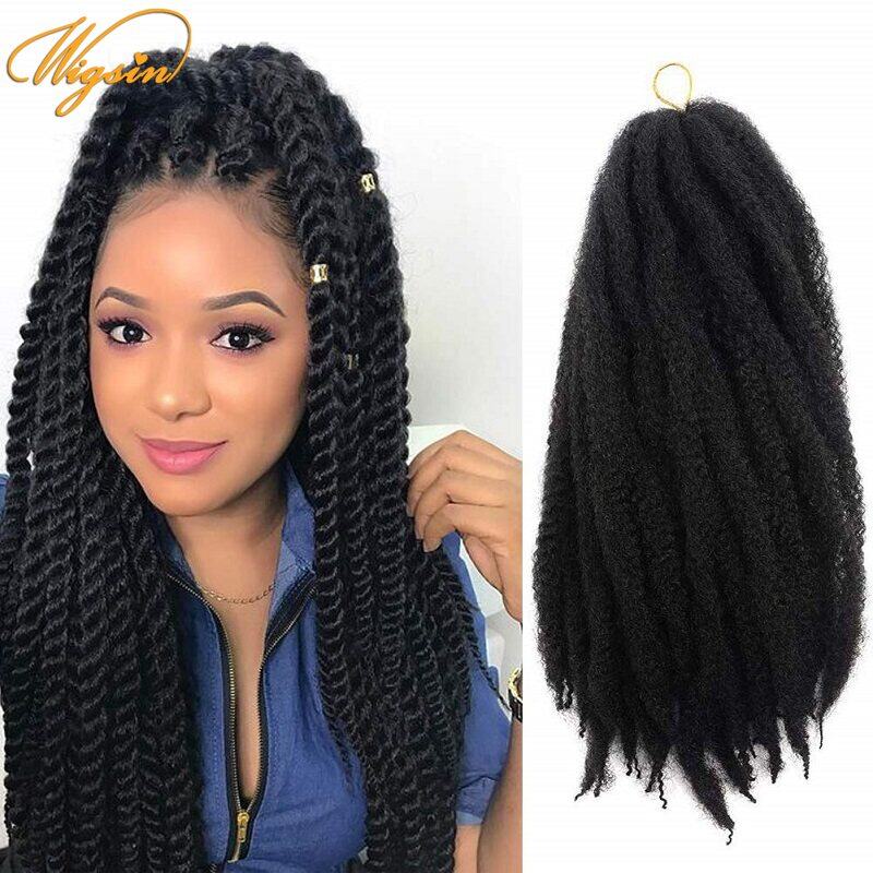 Tóc Bện Sợi Tổng Hợp 18Inch Tóc Bện Xoắn Xoăn Afro Tóc Nối