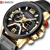 CURREN Mens นาฬิกาแบรนด์ชั้นนำ Luxury นาฬิกาของผู้ชายหนังกันน้ำนาฬิกากีฬานาฬิกาผู้ชายบุรุษนาฬิกาข้อมือ Man
