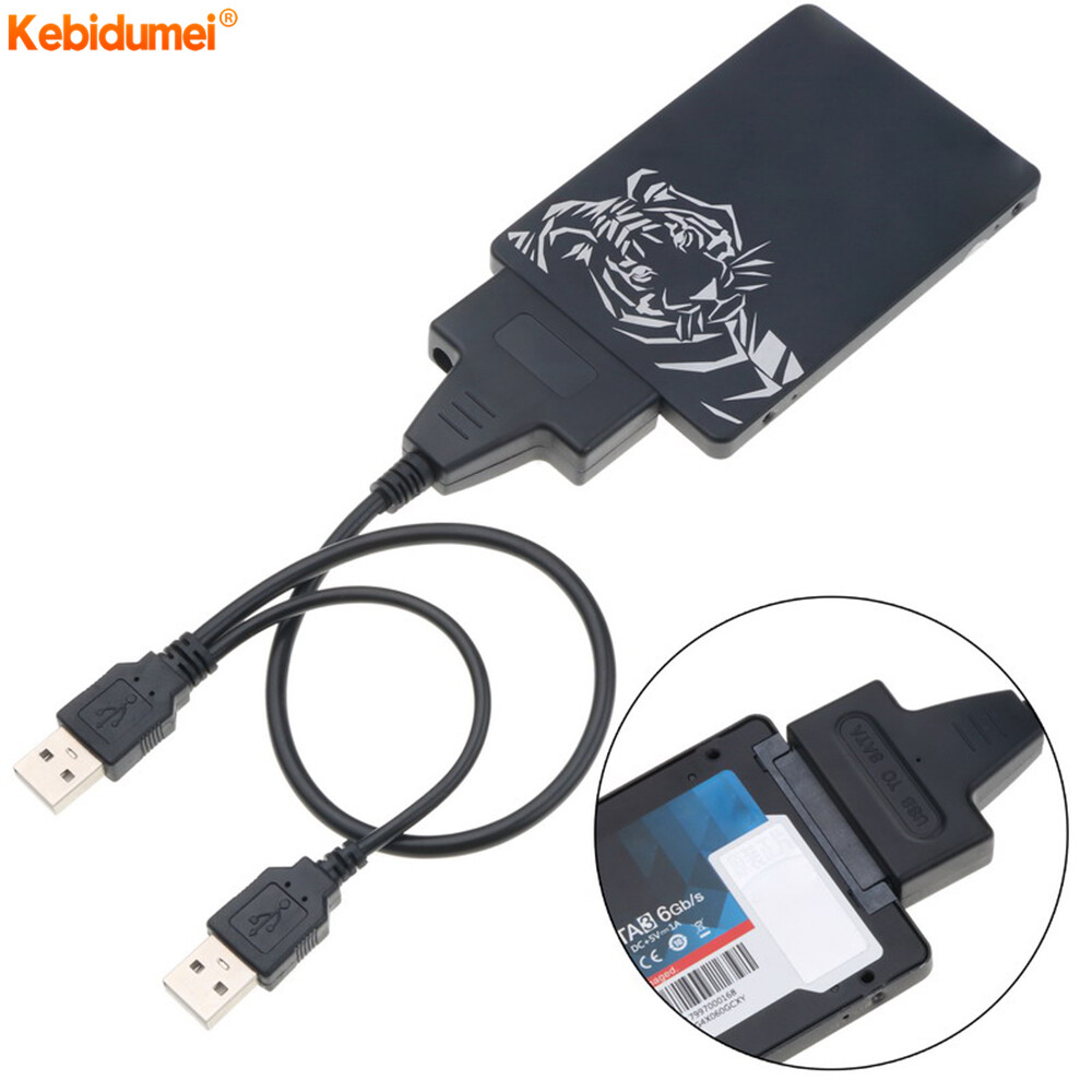 Kebidumei Bộ Chuyển Đổi SATA Sang USB 2.0 Đầu Nối Cáp USB SATA 22 Chân Hỗ Trợ Ổ Đĩa Cứng SSD HDD 2.5 Inch
