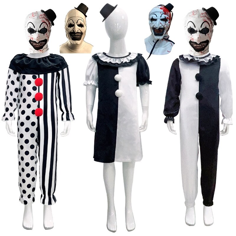 25im3889 Terrifier Costume Art The Clown Outfits Jumpsuit Adult Children