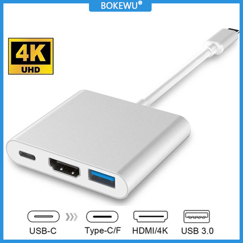 Bokewu bộ chuyển đổi usb type c sang hdmi bộ chuyển đổi sạc usb c sang hdmi usb 3.0 type c hub nhôm