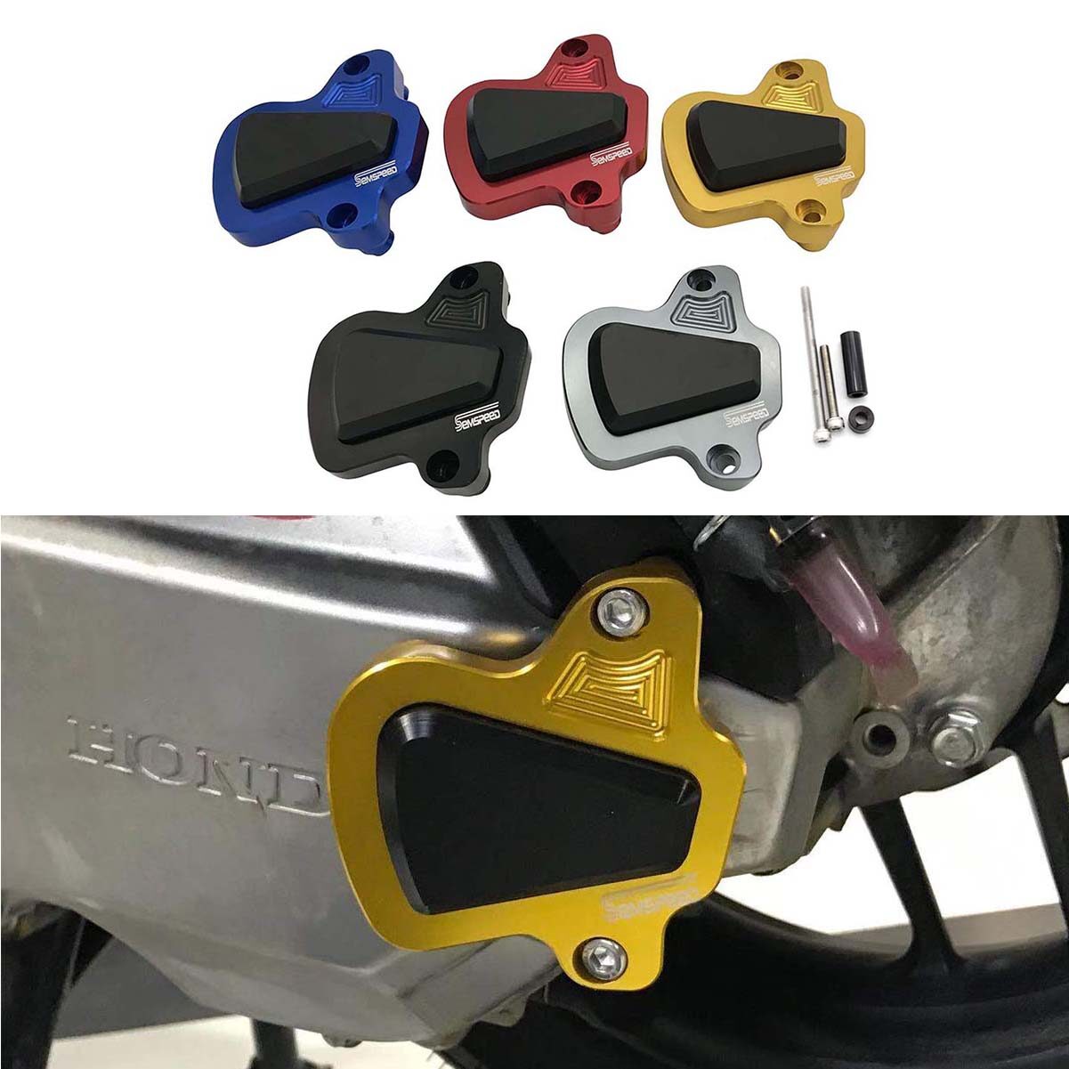 SEMSPEED Motorcycle CNC Rear Engine Guard Cover Protector Pad For Honda ADV150 ADV 150 2019-2022 ราคา 1,089 บาท*ส่งฟรี