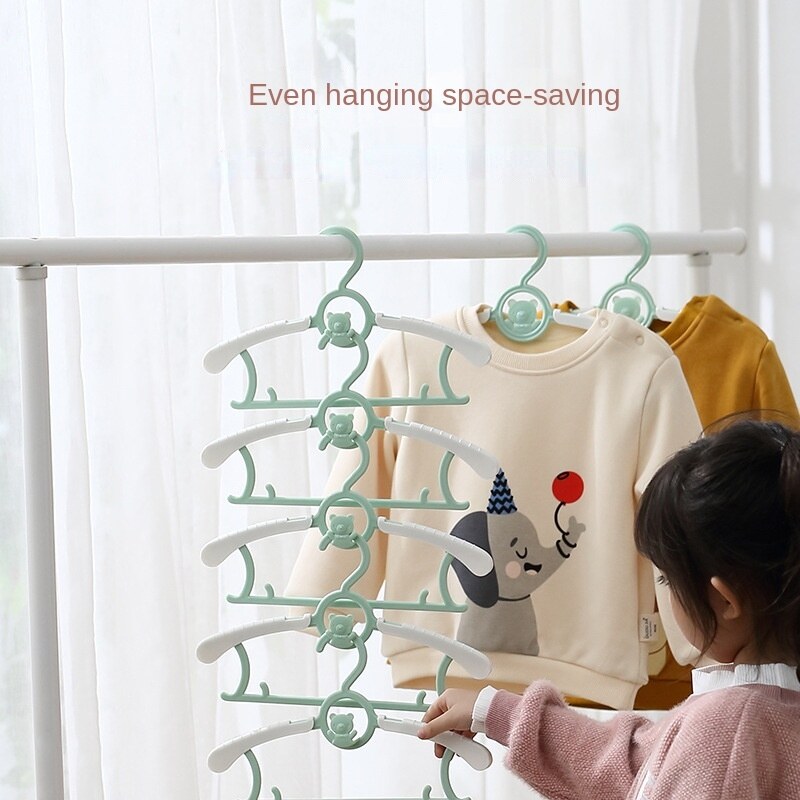 UNTIOR Non-slip Baby Clothes Hanger Adjustable Storage Hangers Cute Kids  Clothes Organizer Closet Children Baby Coats Rack