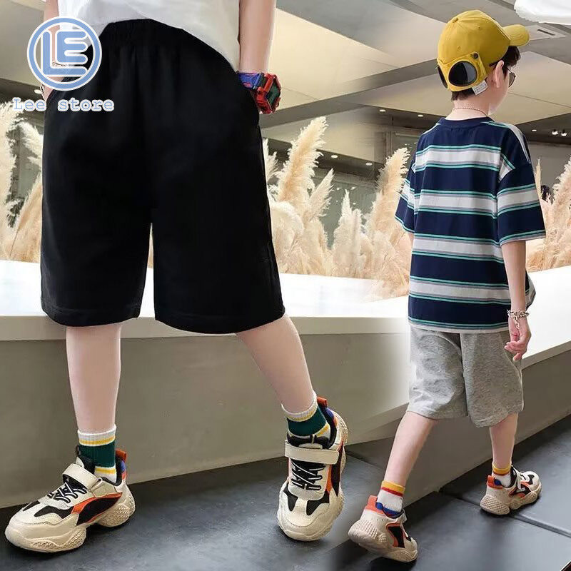 LS Quần Đùi mới cho bé trai quần lửng phong cách Hàn Quốc quần thường ngày màu trơn