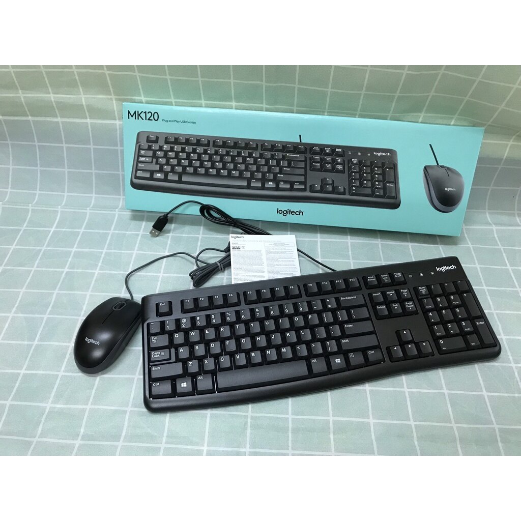 Bộ bàn phím chuột Logitech MK120 - Hàng Chính Hãng