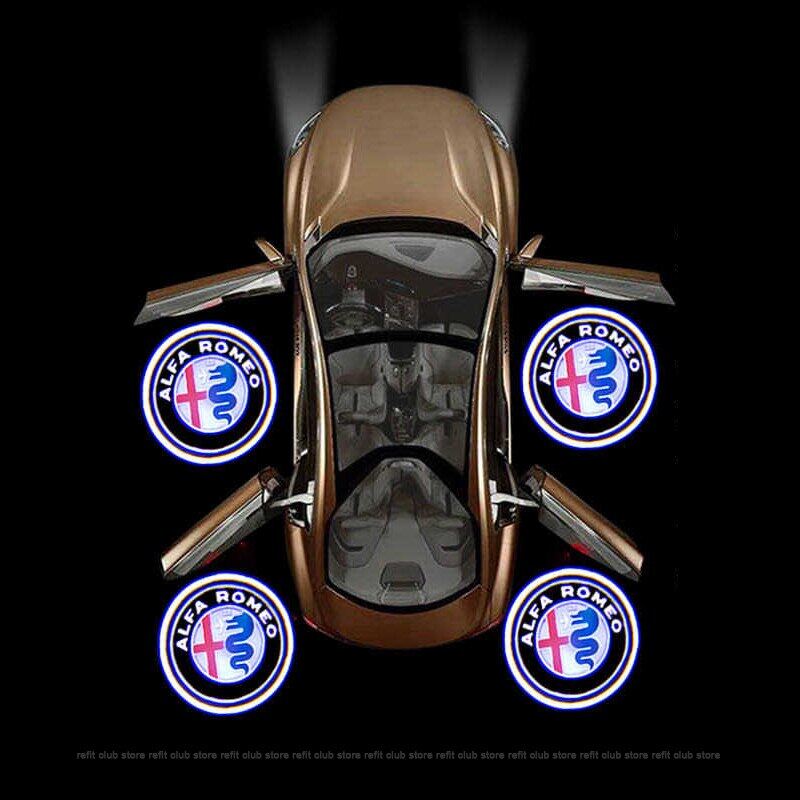 Biểu tượng đèn chiếu cửa xe hơi hd đèn chào mừng cho alfa romeo giulia stelvio giulietta mito 159 phụ kiện nội thất