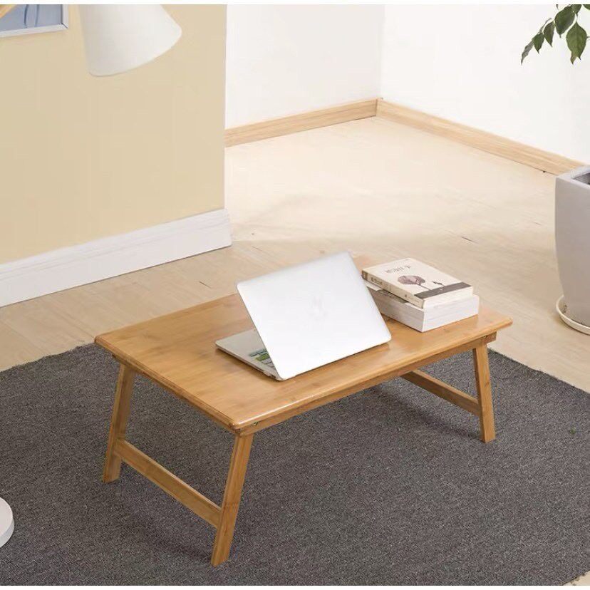 Bàn Gỗ Đa Năng Chân Xếp 40x60cm - Bàn Trà Chữ Nhật Sofa/Cafe Ngồi Bệt Gấp Gọn Gỗ Tự Nhiên Đa Năng