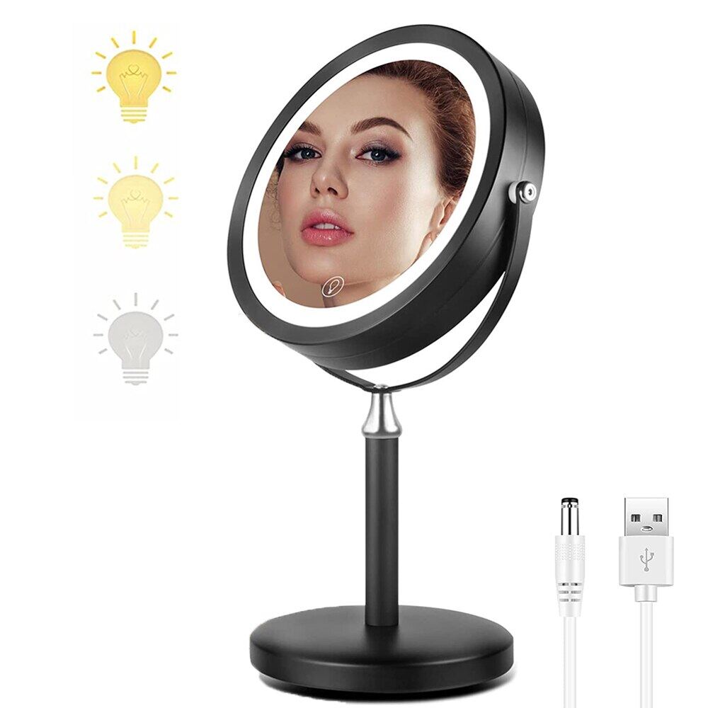 Lighted Makeup Vanity Mirror Smart Touch Control 8inch 1X 7X Magnifying