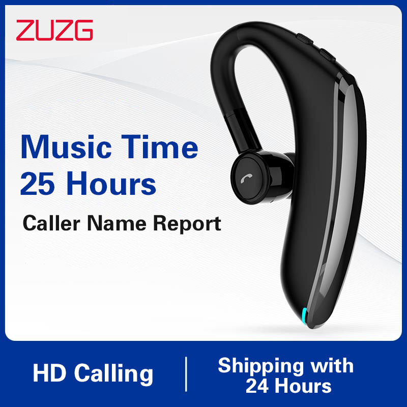 ZUZG 180° Rotate Bluetooth 5.0 Earphones Music Headset IPX4 Waterproof Earphone Works on All Android IOS Smartphones for Sport Gaming Business Driving Wireless Earphones