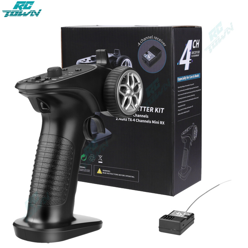 Bộ điều khiển máy phát vô tuyến rctown tx4 2.4ghz 4ch điều khiển từ xa với bộ thu cho fs-gt3b rc xe thuyền pk tg3