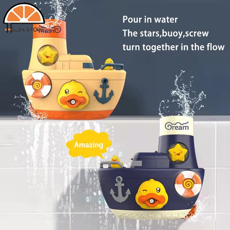 Hs thuyền chèo trẻ em đồ chơi phòng tắm em bé thuyền vịt tắm đồ chơi tắm