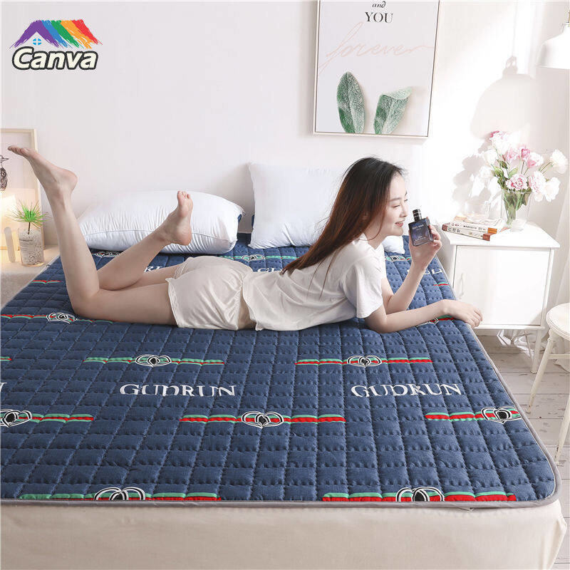 Mềm Tatami tấm đệm giường nệm chống thấm nước tấm bảo vệ giường Topper Thảm lót sàn chống trượt thảm nằm siêu đơn đôi Nữ Hoàng King size cho ký túc xá sinh viên