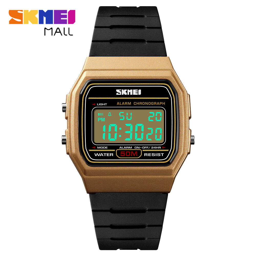 SKMEI 1412 Thanh Thiếu Niên Phụ Nữ Thời Trang Ngày Tuần Đồng Hồ Nam Cô Gái Báo Thức Đèn Nền Đồng Hồ Đeo Tay Kỹ Thuật Số Thông Thường Giờ Chime Split Time Chronograph 50M Không Thấm Nước
