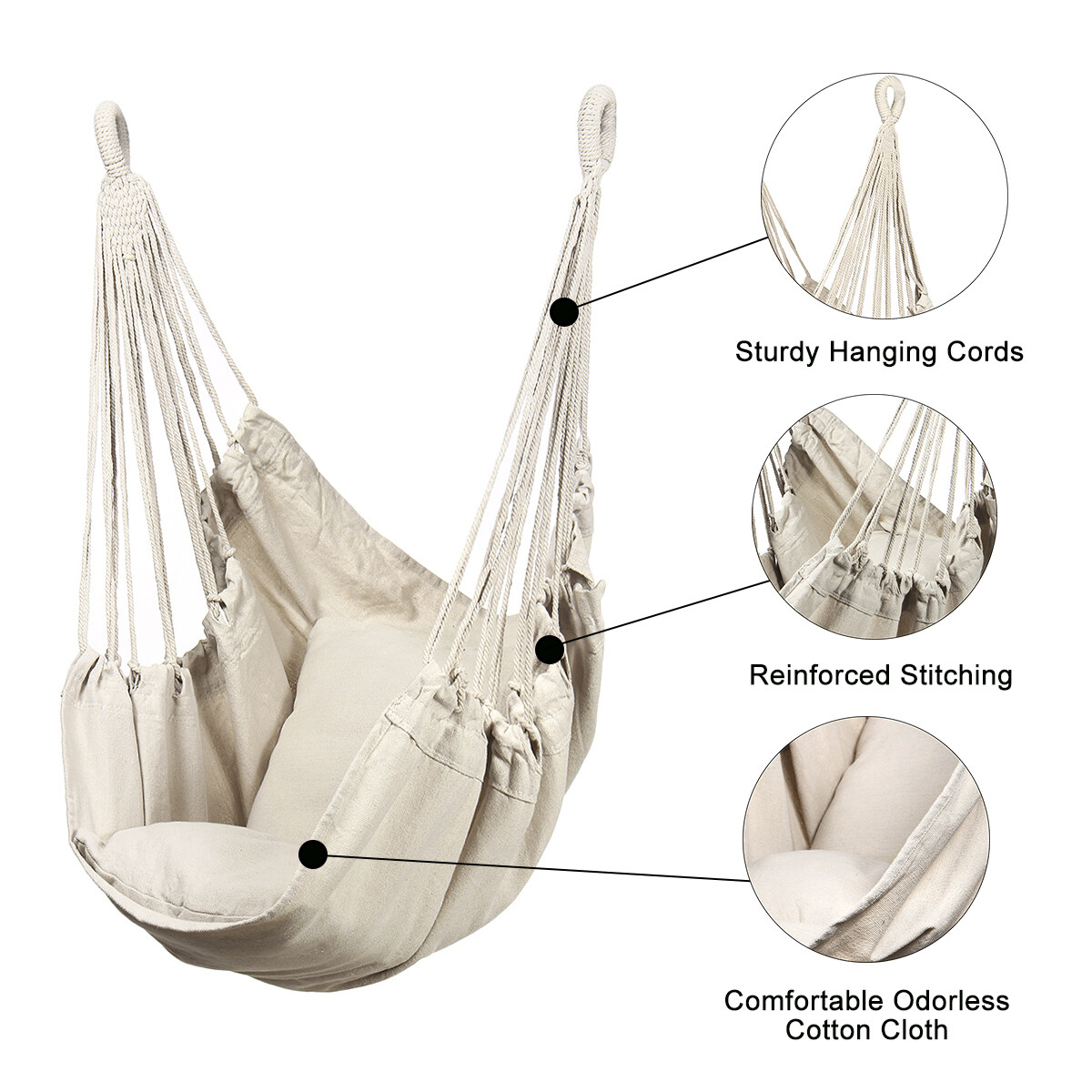 Shop Generic Canvas Swing Chair R Hammock Hanging Seat Rope Porch Patio