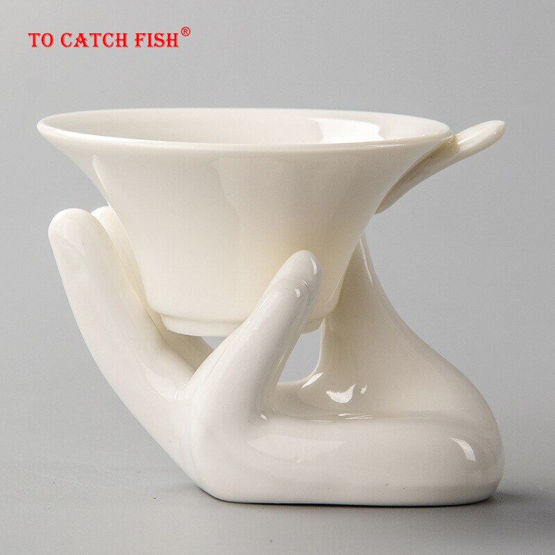 Corinexu gốm Phật giáo Bộ lọc trà, Kung Fu teaset essories, đồ pha trà tái sử dụng dụng cụ lọc thảo dược lỏng cà phê Lá Bộ lọc gia vị