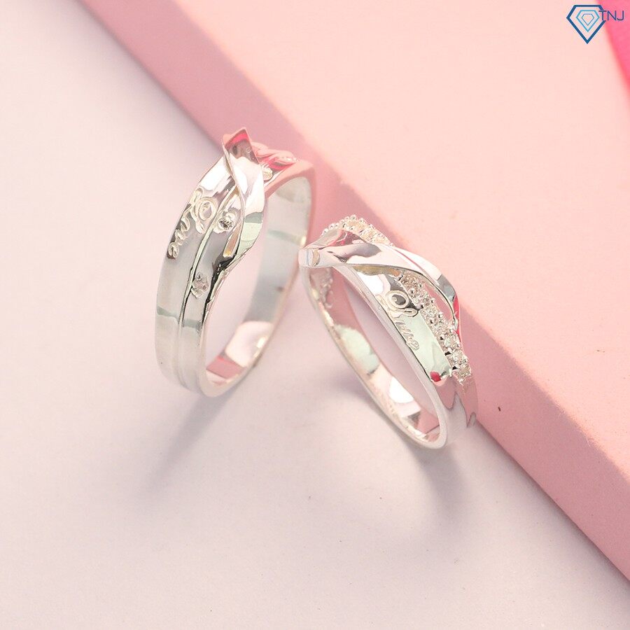 Nhẫn đôi bạc khắc tên theo yêu cầu ND0054 - Trang sức TNJ