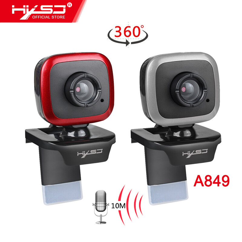HXSJ a849 Camera Web USB 480p Camera máy tính hướng dẫn sử dụng Webcam lấy nét với micrô hấp thụ âm thanh cho PC Laptop Đen + Đỏ