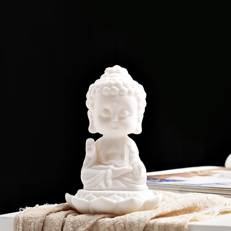Dehua tượng phật sáng tạo cửa hàng cao cấp đồ trang trí xe hơi tượng phật nhỏ thủ công bằng gốm tượng phật di lặc