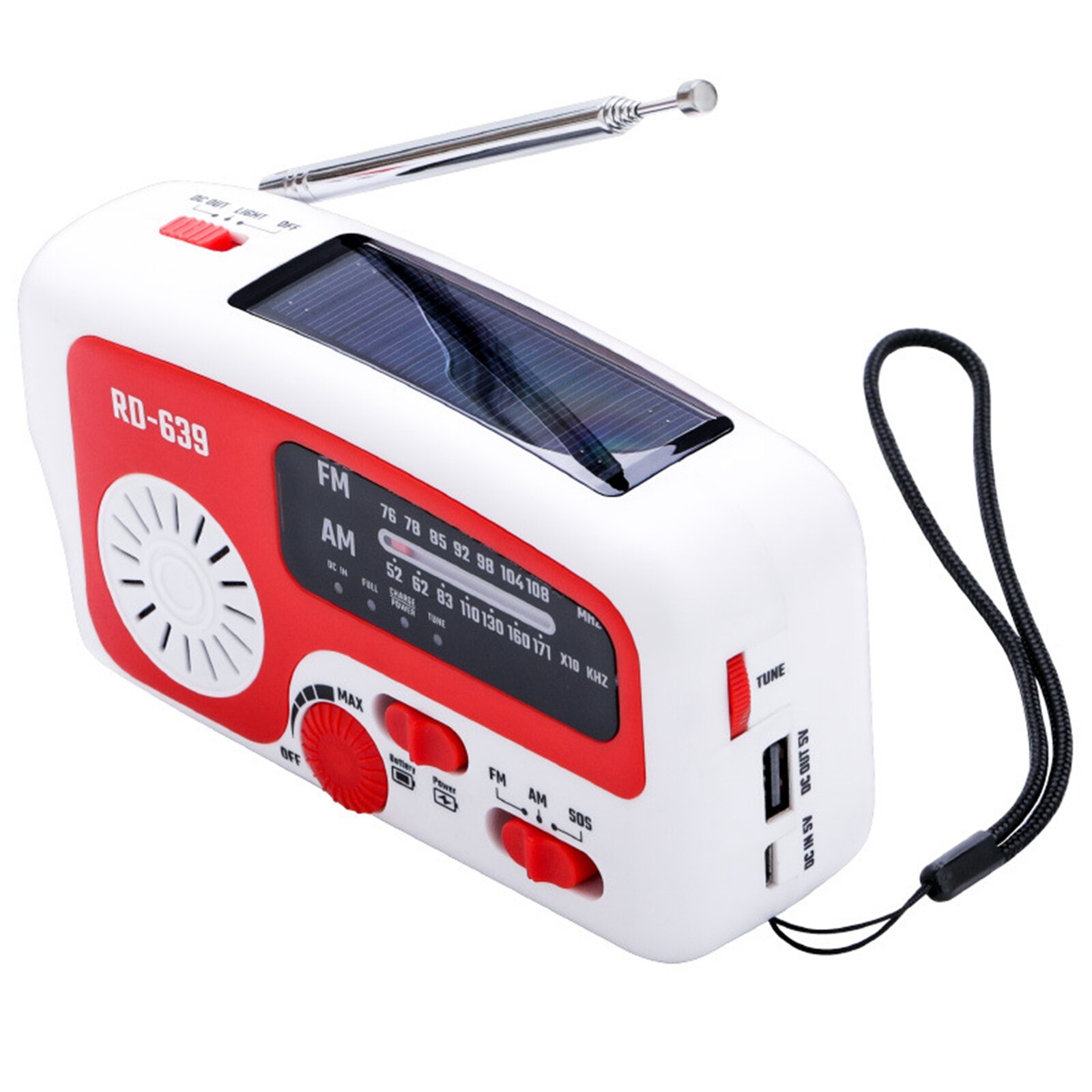 Baoblaze Đèn Pin LED Radio Khẩn Cấp Di Động Radio AM/FM Để Sinh Tồn Du Lịch