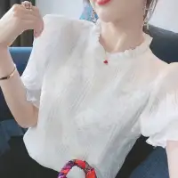 Blouse Women Fashion Summer 2021 Korean Chiffon Floral Print Short Sleeve Shirts
