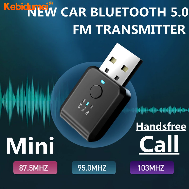 Kebidumei Bộ Thu Phát Fm Bluetooth 5.1 Bộ Điều Chế Vô Tuyến Không Dây Bộ Chuyển Đổi Âm Thanh Rảnh Tay Cho Xe Hơi Bộ Phụ Kiện Xe Hơi Không Gây Tiếng Ồn Độ Trễ