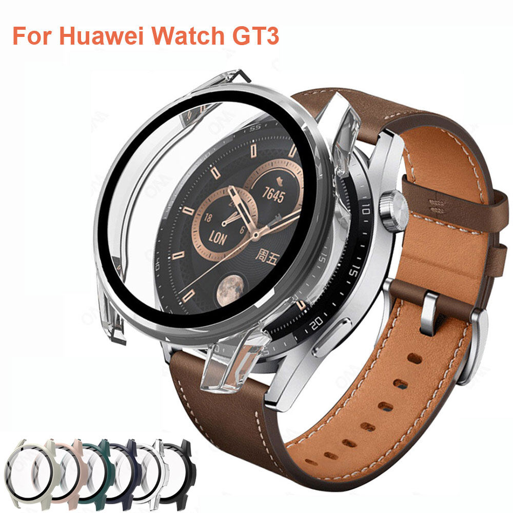Kính + Ốp Cho Huawei Watch GT3 Phụ Kiện 46Mm/42Mm Bảo Vệ Màn Hình Cường Lực Giảm Chấn Che Phủ Toàn Bộ Ốp Huawei GT 3