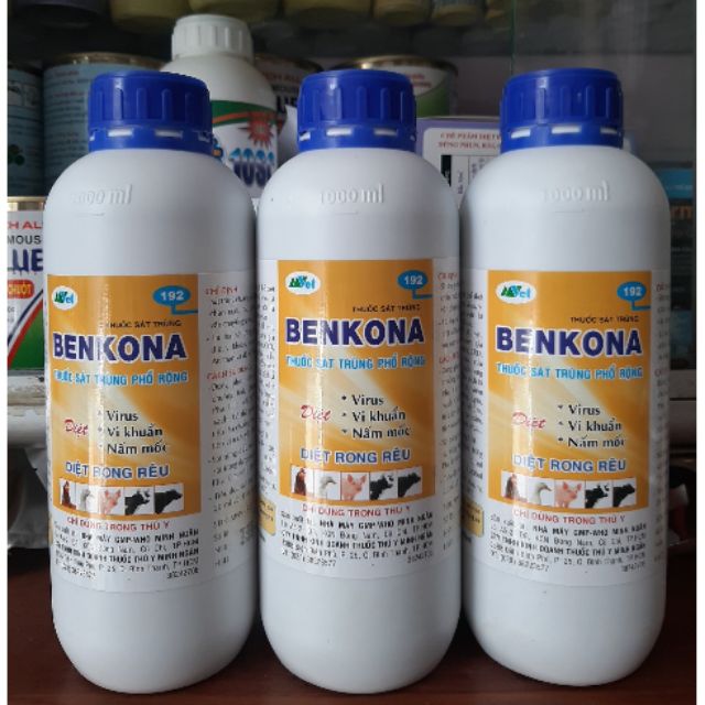 Thuốc diệt khuẩn Benkona,diệt vi khuẩn nấm mốc,phòng dịch bệnh 1Lít