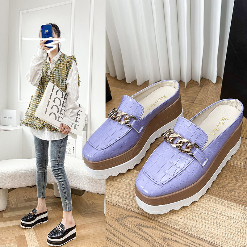 MANXIXI Fashion Women High Heels Wedge Slippers 2.75 Inches Beautiful Mules Sandals (Size 35-42) ราคา 515 บาท*ส่งฟรี