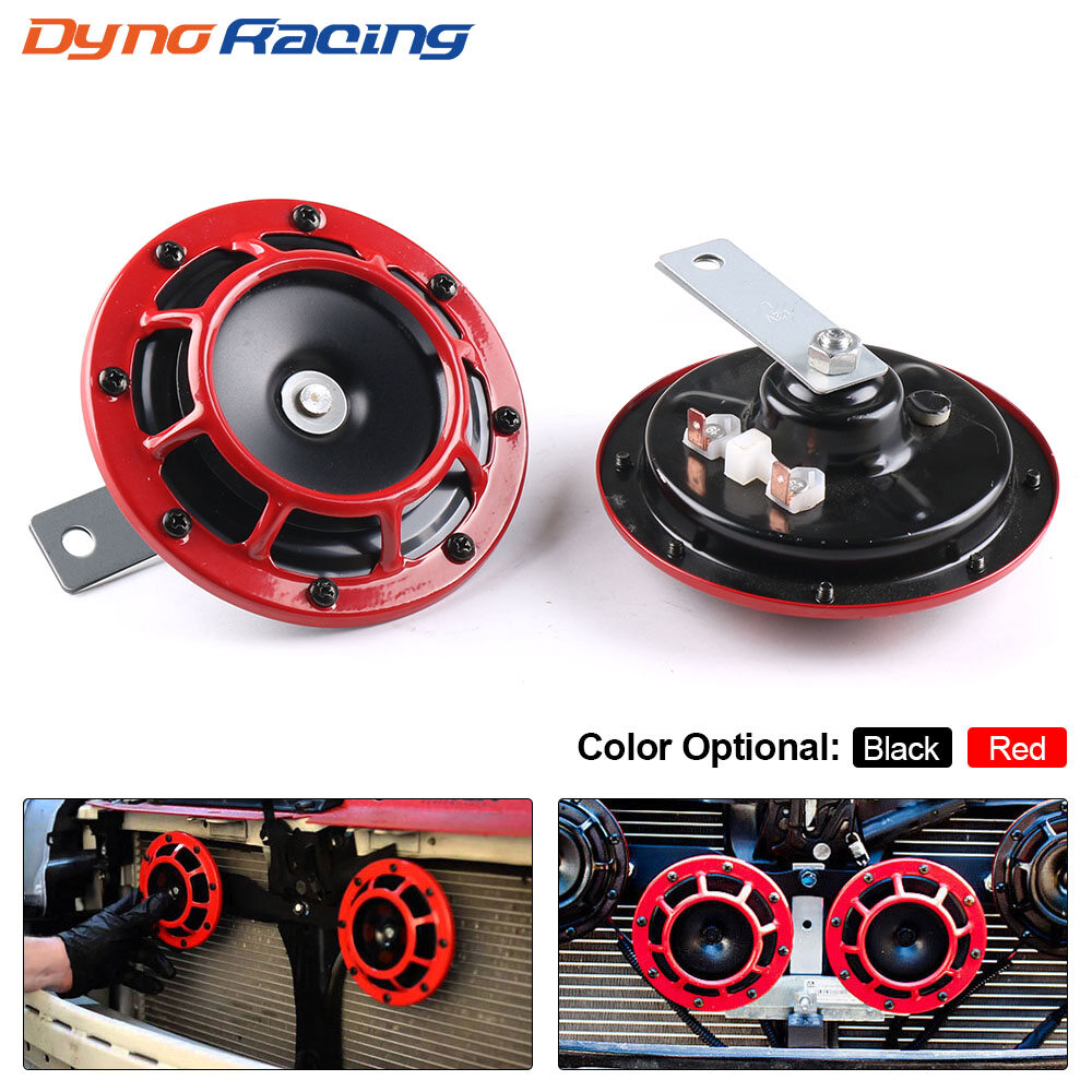  2 Chiếc 12V 115dB Hella Siêu To Nhỏ Gọn Kèn Điện Giai Điệu Còi Hơi Cho Xe Máy Màu Đỏ 