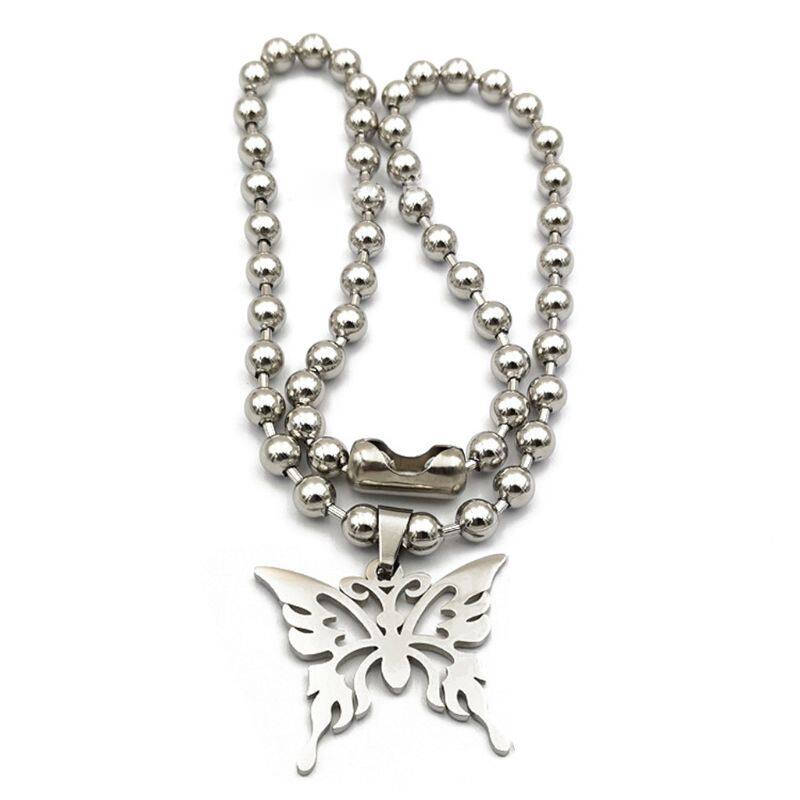 Vòng Cổ Thời Trang , bằng thép không gỉ, mặt dây chuyền hình con bướm ngọt ngào , sử dụng cho nam và nữ - INTL