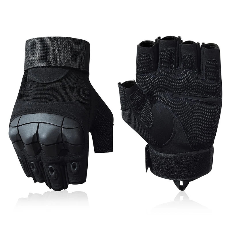 Ngoài trời chiến thuật quân đội ngón tay Găng tay cứng Knuckle paintball săn bắn chiến đấu cưỡi đi bộ đường dài quân sự nửa ngón tay găng tay