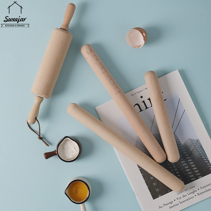 Cây Lăn Bột Không Dính Bằng Gỗ SWEEJAR, Dụng Cụ Làm Bánh, Que Lăn Bột 15Cm/20Cm/30Cm