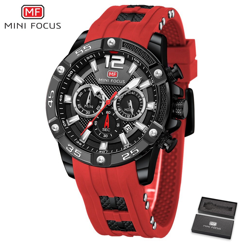 Minifocus Mini Tập Trung MF0349G Cao Cấp Hàng Đầu Thương Hiệu Đồng Hồ Dành Cho Người Đàn Ông Thời Trang Thể Thao Nam Đồng Hồ Thạch Anh Xu Hướng Đồng Hồ Quà Tặng Dành Cho Nam mứt Tangan Lelaki