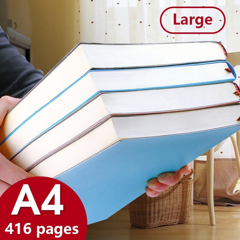 Sổ Kế Hoạch Nhật Ký Lót Máy Tính Xách Tay A4 Siêu Dày Bìa Mềm, 206 Tờ/416 Trang