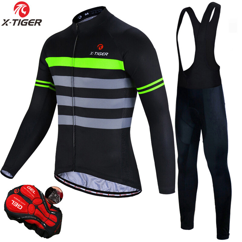 X-tiger bộ áo đấu đạp xe chuyên nghiệp trang phục đạp xe leo núi dài tay quần áo đạp xe đua cho nam ropa maillot ciclismo