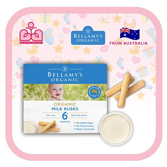 Bánh gặm nướu vỏ sữa hữu cơ Bellamy’s Organic cho bé từ 6 tháng tuổi (Date từ tháng 04/2022 trở lên)